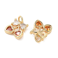 SHEGRACE Brass Micro Pave Cubic Zirconia Pendants&nbsp;XGRQ3D112-492G