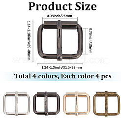 16Pcs 4 Colors Alloy Roller Buckles for Bag Strap Connector&nbsp;DIY-GF0013-71