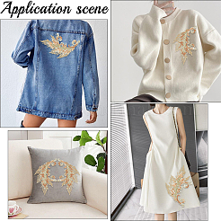 4Pcs 2 Styles Flower Shape Polyester & Sequin Cloth Iron On Patches&nbsp;DIY-CY0003-79
