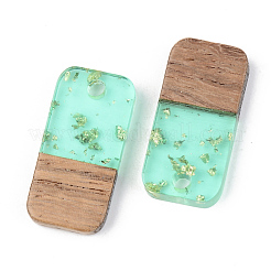Transparent Resin & Walnut Wood Pendants&nbsp;RESI-S389-044A-B02