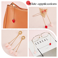 20Pcs 2 Colors Opaque Resin Simulation Strawberry Pendant Decorations for Keychain&nbsp;AJEW-AB00085