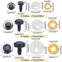 30 Sets 15 Styles Plastic Craft Eyes&nbsp;KY-PH0001-90