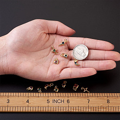 Brass Micro Pave Cubic Zirconia Charms&nbsp;ZIRC-TA0001-15G