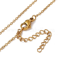 304 Stainless Steel Wave Pendant Necklace with Cable Chains for Women&nbsp;NJEW-I119-01G