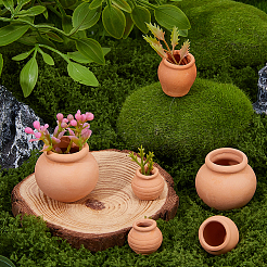 6Pcs 3 Styles Miniature Ceramic Pot Made of Simulated Clay&nbsp;FIND-HS0002-32