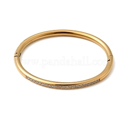 304 Stainless Steel & Cubic Zirconia Hinged Bangles&nbsp;BJEW-H644-07G