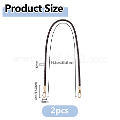 PU Imitation Leather Braided Bag Handles&nbsp;PURS-WH0005-96A-04G