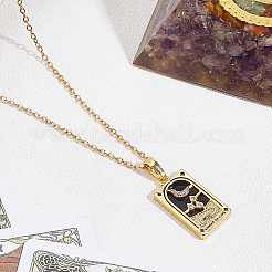 Brass with Cubic Zirconia Pendants Necklaces&nbsp;NJEW-LP0001-45K-G