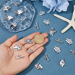 60Pcs 2 Styles Tibetan Style Alloy Pendants&nbsp;FIND-HS0002-36