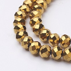 Electroplate Glass Beads Strands&nbsp;X-GR7X10MMY-G