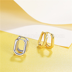 Rhodium Plated 925 Sterling Silver Hoop Earrings&nbsp;JE834A-01