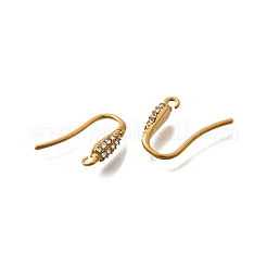 304 Stainless Steel Rhinestone Earring Hooks&nbsp;STAS-D310-01G-01