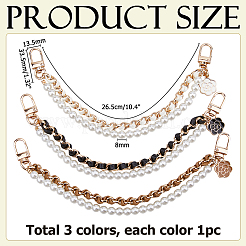 3Pcs 3 Colors Zinc Alloy ABS Plastic Mobile Straps&nbsp;AJEW-HS0001-30