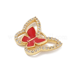 Rack Plating Brass Micro Pave Clear Cubic Zirconia Pendants&nbsp;KK-A224-13G-06