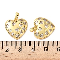 Brass Micro Pave Clear Cubic Zirconia Pendants&nbsp;KK-H076-16G