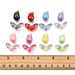 48Pcs 2 Styles UV Plated Acrylic Beads&nbsp;SACR-FS0001-37
