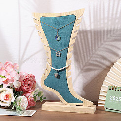 Foot Shaped Wood Anklet Storage Jewelry Rack&nbsp;ODIS-WH0106-23