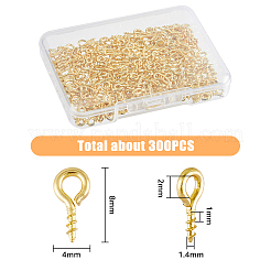 300Pcs 304 Stainless Steel Screw Eye Pin Peg Bails&nbsp;STAS-HY0001-11