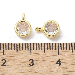 Brass Micro Pave Clear Cubic Zirconia Pendants&nbsp;KK-K360-13G