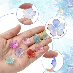 120Pcs 8 Colors Acrylic Bead Caps&nbsp;OACR-FS0001-83