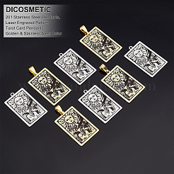 8Pcs 2 Colors 201 Stainless Steel Pendants&nbsp;STAS-DC0011-12