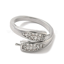 Brass Micro Pave Cubic Zirconia Cup Peg Ring Settings&nbsp;KK-B166-02P