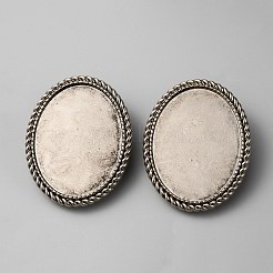Zinc Alloy Bolo Tie Slides Clasp Cabochon Settings&nbsp;FIND-WH0111-382A