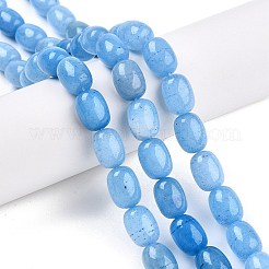 Barrel Shaped Dyed Natural Aquamarine Beads Strands&nbsp;G-S114-25-01