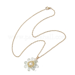 Glass & Glass Pearl Beads Pendants Necklaces for Women&nbsp;NJEW-MZ00106-01