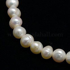 Natural Cultured Freshwater Pearl Beads Strands&nbsp;PEAR-N013-06I