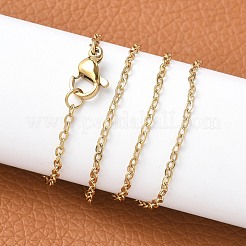 Ion Plating(IP) 304 Stainless Steel Cable Chain Necklaces&nbsp;NJEW-E026-04G-D
