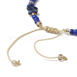 Natural Lapis Lazuli Chips & Handmade Seed Beads Braided Bracelet Making&nbsp;AJEW-MZ00004-06