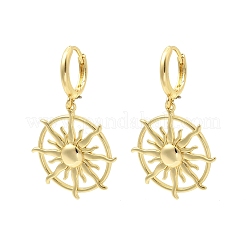 Sun Brass Hoop Earrings&nbsp;EJEW-H180-30C-G