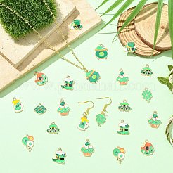 50Pcs 10 Styles Saint Patrick's Day Enamel with Alloy Pendants&nbsp;FIND-CJ0005-83
