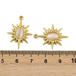 304 Stainless Steel Cat Eye Pendants&nbsp;STAS-L302-11G