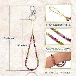 Natural Weathered Agate and Iron Alloy Lobster Claw Clasp Keychain&nbsp;HJEW-SW00007-22