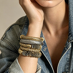 Alloy Disc Beaded Bangle Sets for Women&nbsp;WGE1C34-01