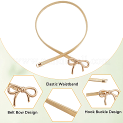 2Pcs 2 Colors Bowknot Alloy Chain Belts for Women&nbsp;AJEW-CY0001-59