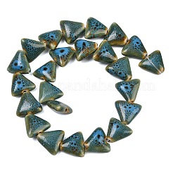 Glazed Porcelain Triangle Beads Strands&nbsp;PORC-B002-01-02