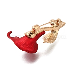 Dark Red Flower Enamel Pins&nbsp;JEWB-Q002-04G