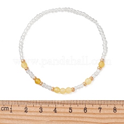 Natural Gemstone & Glass Seed Beads stretch Bracelets for Women&nbsp;BJEW-MZ00344