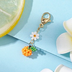 Glass Seed Beaded Fruits Pendant Decorations&nbsp;HJEW-MZ00154