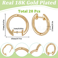 20Pcs Brass Huggie Hoop Earrings for Women&nbsp;EJEW-SC0001-62B