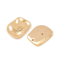 Brass Micro Pave Clear Cubic Zirconia Charms&nbsp;CU-CBAD58F-01G