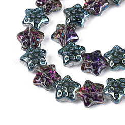 Electroplate Transparent Glass Beads Strands&nbsp;EGLA-N020-02F
