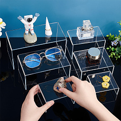 6Pcs 6 Sizes Opaque Acrylic Display Risers&nbsp;ODIS-WH0002-41
