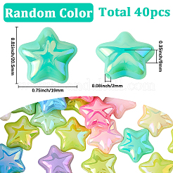 40Pcs UV Plating Opaque Acrylic Beads&nbsp;PACR-SC0001-12