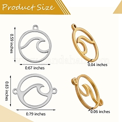 DIY Flat Round with Wave Making Findings Kits&nbsp;STAS-SZ0002-59
