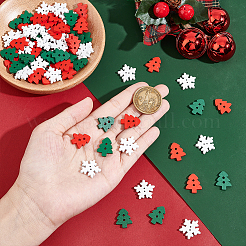 Christmas Theme Wood Button&nbsp;WOOD-WH0347-14