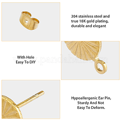 20 Pairs 2 Colors 304 Stainless Steel Stud Earring Findings&nbsp;STAS-HY0001-44